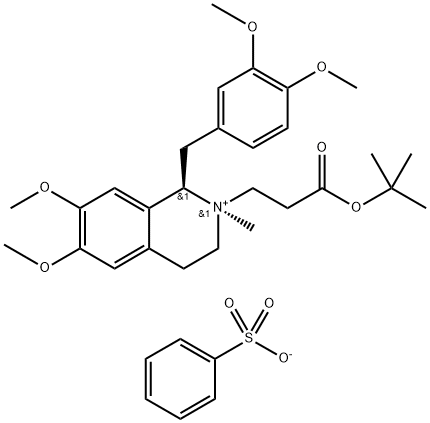 (1R,2R)-1-[(3,4-dimetoxyfenyl)metyl]-2-[3-(terc-butoxy)-3-oxopropyl]-1,2,3,4-tetrahydro-6,7-dimetoxy -2-metylizochinolíniumbenzénsulfonát