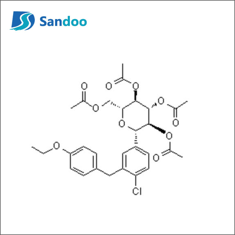 (1S)-1,5-anhydro-1-C-[4-chlór-3-[(4-etoxyfenyl)metyl]fenyl]-D-glucitoltetraacetát