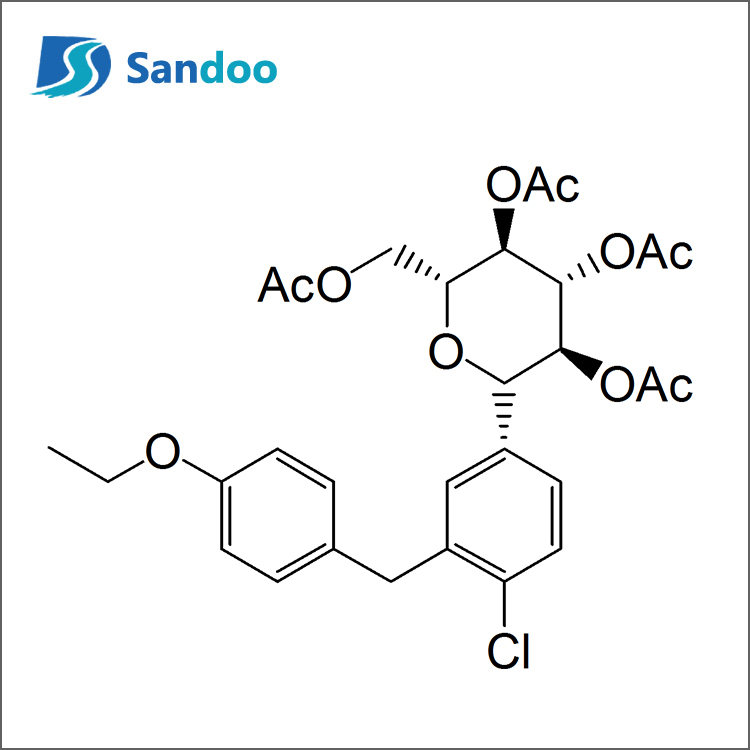 (2R,3R,4R,5S,6S)-2-(acetoxymetyl)-6-(4-chlór-3-(4-etoxybenzyl)fenyl)tetrahydro-2H-pyrán-3,4,5-triyltriacetát