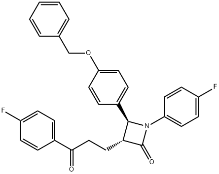 (3R,4S)-4-[4-(benzyloxy)fenyl]-1-(4-fluórfenyl)-3-[3-(4-fluórfenyl)-3-oxopropyl]azetidin-2-ón