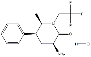 (3S,5S,6R)-3-amino-6-metyl-5-fenyl-1-(2,2,2-trifluóretyl)piperidín-2-ón hydrochlorid
