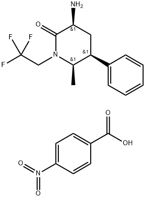 (3S,5S,6R)-6-metyl-2-oxo-5-fenyl-1-(2,2,2-trifluóretyl)piperidín-3-amínium-4-nitrobenzoát