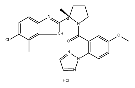 (S)-(2-(5-chlór-4-metyl-1H-benzo[d]imidazol-2-yl)-2-metylpyrolidín-1-yl)(5-metoxy-2-(2H-1,2) ,3-triazol-2-yl)