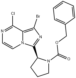 (S)-benzyl-2-(1-bróm-8-chlórimidazo[1,5-a]pyrazín-3-yl)pyrolidín-1-karboxylát