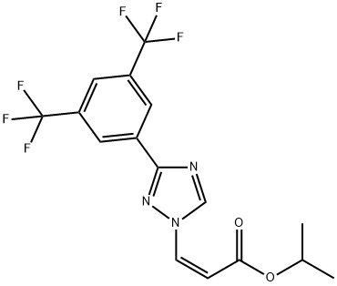 (Z)-izopropyl-3-(3-(3,5-bis(trifluórmetyl)fenyl)-1 H-1,2,4-triazol-1-yl)akrylát