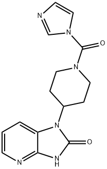 1-(1-(1H-imidazol-1-karbonyl)piperidín-4-yl)-1H-imidazo[4,5-b]pyridín-2(3H)-ón