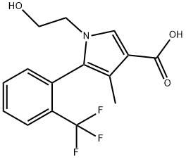 kyselina 1-(2-hydroxyetyl)-4-metyl-5-(2-(trifluórmetyl)fenyl)-1 H-pyrol-3-karboxylová