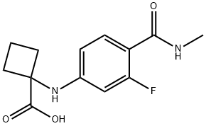 kyselina 1-((3-fluór-4-(metylkarbamoyl)fenyl)amino)cyklobutánkarboxylová