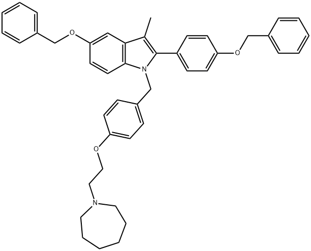 1-(4-(2-(azepán-1-yl)etoxy)benzyl)-5-(benzyloxy)-2-(4-(benzyloxy)fenyl)-3-metyl-1H-indol