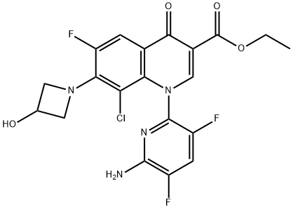 1-(6-Amino-3,5-difluór-2-pyridinyl)-8-chlór-6-fluór-1,4-dihydro-7-(3-hydroxy-1-azetidinyl)-4-oxo-3- etylester kyseliny chinolínkarboxylovej