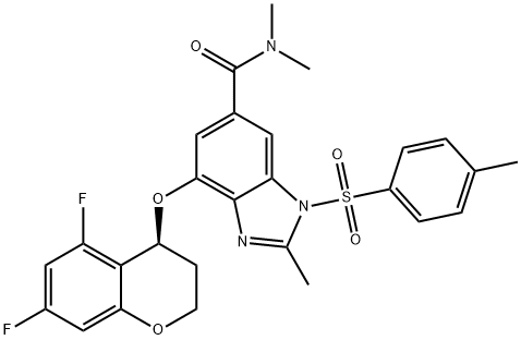 1H-Benzimidazol-6-karboxamid, 4-[[(4S)-5,7-difluór-3,4-dihydro-2H-1-benzopyrán-4-yl]oxy]-N,N,2-trimetyl-1 -[(4-metylfenyl)sulfonyl]-