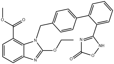 1-[[2'-(2,5-dihydro-5-oxo-1,2,4-oxadiazol-3-yl)[1,1'-bifenyl]-4- 1H-benzimidazol-7-karboxylová kyselina yl]metyl]-2-etoxy-, metylester