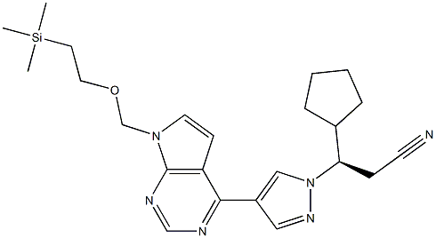 1H-pyrazol-1-propánnitril, p-cyklopentyl-4-[7-[[2-(trimetylsilyl)etoxy]metyl]-7H-pyrolo[2,3-d]pyrimidín-4-yl]-, (pR) -