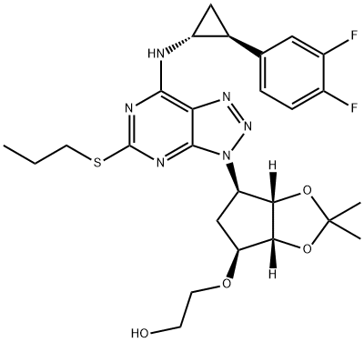 2-[[(3aR,4S,6R,6aS)-6-[7-[[(lR,2S)-2-(3,4-difluórfenyl)cyklopropyl]amino]-5-(propyltio)-3H