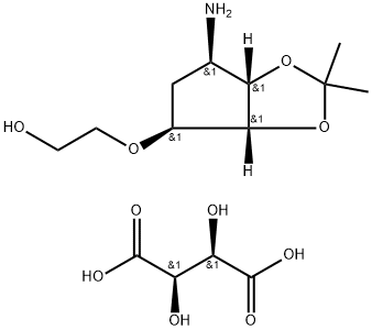 kyselina 2-((3aR,4S,6R,6aS)-6-amino-2,2-dimetyltetrahydro-3aH-cyklopenta[d][1,3]dioxol-4-yloxy)etanol L-tatárová