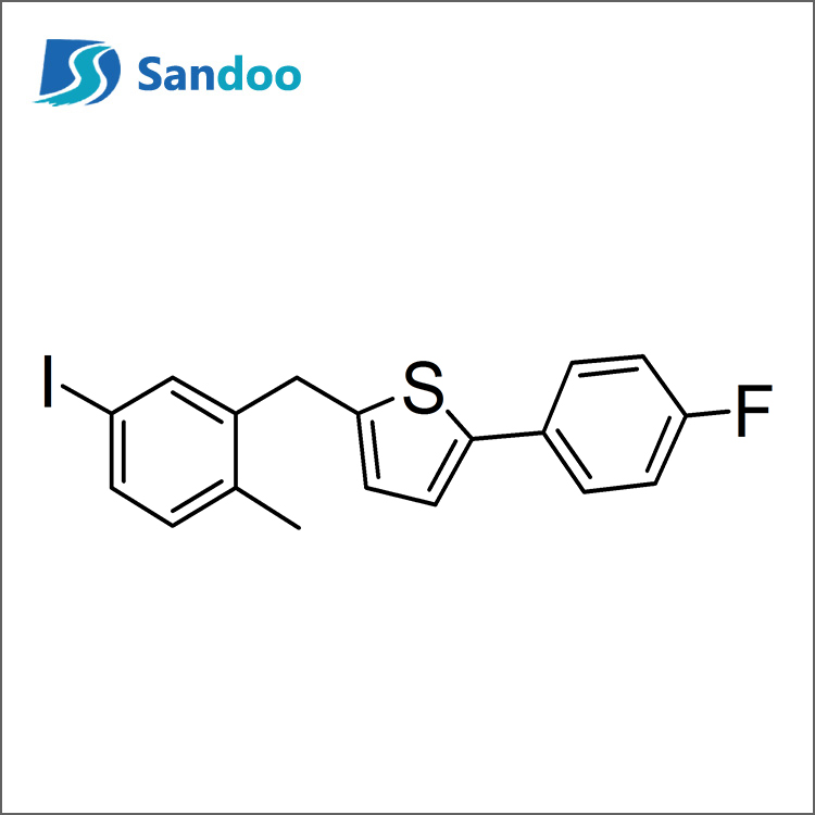 2-(4-fluórfenyl)-5-[(5-jód-2-metylfenyl)metyl]tiofén
