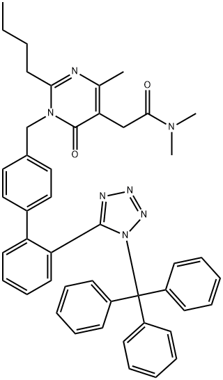 2-Butyl-1,6-dihydro-N,N,4-trimetyl-6-oxo-1-[[2'-[1-(trifenylmetyl)-1H-tetrazol-5-yl][1,1'- bifenyl]-4-yl]metyl]-5-pyrimidínacetamid