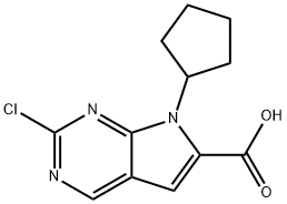 kyselina 2-chlór-7-cyklopentyl-7H-pyrolo[2,3-d]pyrimidín-6-karboxylová