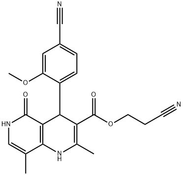 2-kyanoetyl-4-(4-kyano-2-metoxyfenyl)-2,8-dimetyl-5-oxo-1,4,5,6-tetrahydro-1,6-naftyridín-3-karboxylát
