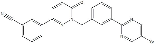 3-(1-(3-(5-brómpyrimidín-2-yl)benzyl)-6-oxo-1,6-dihydropyridazín-3-yl)benzonitril