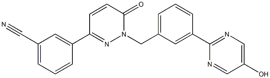 3-(1-(3-(5-hydroxypyrimidín-2-yl)benzyl)-6-oxo-1,6-dihydropyridazín-3-yl)benzonitril