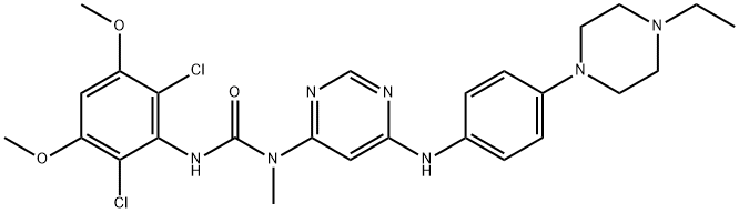 3-(2,6-Dichlór-3,5-dimetoxyfenyl)-1-[6-[[4-(4-etylpiperazín-1-yl)fenyl]amino]pyrimidín-4-yl]-1-metylmočovina
