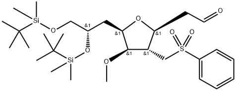 3,6-Anhydro-2,4,7-trideoxy-8,9-bis-0-[(1,1-dimetyletyl)dimetylsilyl]-5-0-metyl-4-[(fenylsulfonyl)metyl]-D- glycero-D-gulo-nonóza