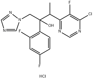 3-(6-chlór-5-fluórpyrimidín-4-yl)-2-(2,4-difluórfenyl)-1-(1H-1,2,4-triazol-1-yl)bután-2-ol hydrochlorid