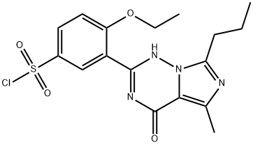 4-etoxy-3-(5-metyl-4-oxo-7-propyl-3,4-dihydroimidazo[5,1-f][1,2,4]-triazín-2-yl)benzénsulfonyl Chlorid