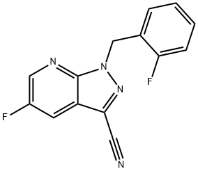 5-fluór-1-(2-fluórbenzyl)-1H-pyrazolo[3,4-b]pyridín-3-karbonitril
