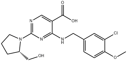 kyselina 5-pyrimidínkarboxylová, 4-[[(3-chlór-4-metoxyfenyl)metyl]amino]-2-[(2S)-2-(hydroxymetyl)-1-pyrolidinyl]-