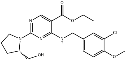 etylester 4-[[(3-chlór-4-metoxyfenyl)metyl]amino]-2-[(2S)-2-(hydroxymetyl)-1-pyrolidinyl]-5-pyrimidínkarboxylovej kyseliny