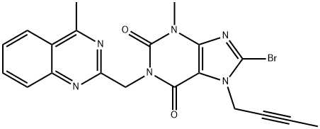 8-Bróm-7-but-2-ynyl-3-metyl-1-(4-metylchinazolín-2-ylmetyl)-3,7-dihydropurín-2,6-dión