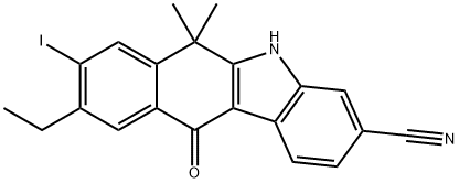 9-etyl-8-jód-6,6-dimetyl-11-oxo-6,11-dihydro-5H-benzo[b]karbazol-3-karbonitril