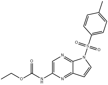 N-[5-[(4-metylfenyl)sulfonyl]-5H-pyrolo[2,3-b]pyrazín-2-yl]-etylester kyseliny karbámovej