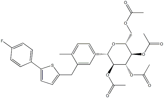 D-Glucitol, 1,5-anhydro-1-C-[3-[[5-(4-fluórfenyl)-2-tienyl]metyl]-4-metylfenyl]-tetraacetát, (1S)-(9CI)