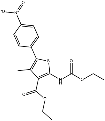 etyl-2-((etoxykarbonyl)amino)-4-metyl-5-(4-nitrofenyl)tiofén-3-karboxylát