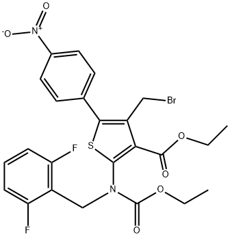 etyl-4-(brómmetyl)-2-((2,6-difluórbenzyl)(etoxykarbonyl)amino)-5-(4-nitrofenyl)tiofén-3-karboxylát