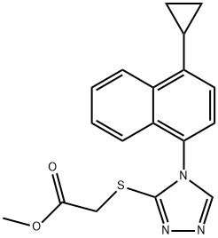 Metyl 2-((4-(4-cyklopropylnaftalen-1-yl)-4H-1,2,4-triazol-3-yl)tio)acetát