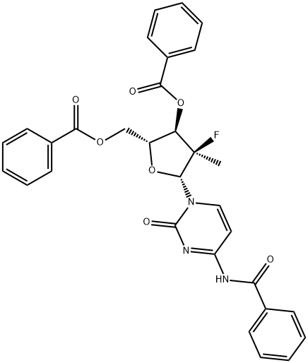 Metyl-, 3',5'-dibenzoát, (2'R)cytidín, N-benzoyl-2'-deoxy-2'-fluór-2'-