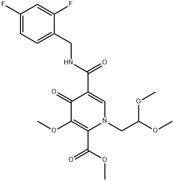 Metyl-5-(2,4-difluórbenzylkarbamoyl)-1-(2,2-dimetoxyetyl)-3-metoxy-4-oxo-1,4-dihydropyridín-2-karboxylát