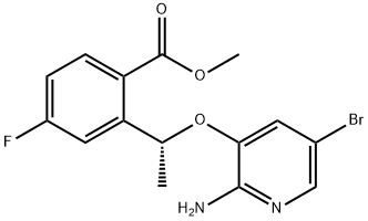 metyl(R)-2-(1-((2-amino-5-brómpyridín-3-yl)oxy)etyl)-4-fluórbenzoát