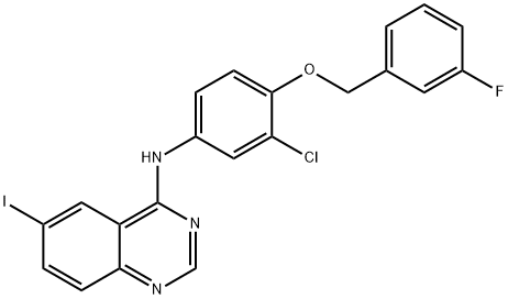 N-[3-chlór-4-(3-fluórbenzyloxy)fenyl]-6-jódchinazolín-4-amín