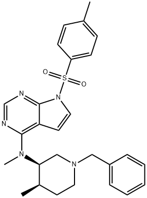 N-((3R,4R)-1-benzyl-4-metylpiperidín-3-yl)-N-metyl-7-tozyl-7H-pyrolo[2,3-d]pyrimidín-4-amín
