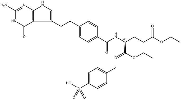 kyselina N-[4-[2-(2-amino-4,7-dihydro-4-oxo-3H-pyrolo[2,3-d]pyrimidín-5-yl)etyl]benzoyl]-L-glutámová 1, 5-dietylester 4-metylbenzénsulfonát