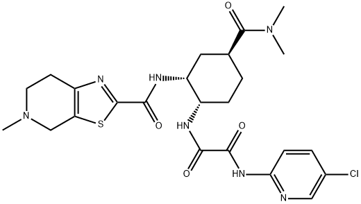 N-(5-Chlórpyridín-2-yl)-N'-[(1S,2R,4S)-4-[(dimetylamino)karbonyl]-2-[[(5-metyl-4,5,6,7- tetrahydrotiazolo[5,4-c]pyridín-2-yl)karbonyl]amino]cyklohexyl]etándiamid