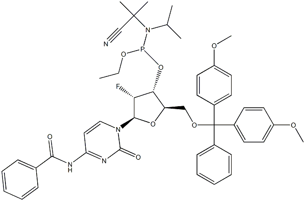 N4-benzoyl-2'-deoxy-5'-0-DMT-2'-fluór-cytidín fosforamidit