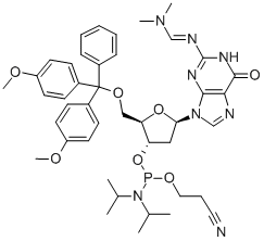 N4-(DIMETYLAMINO)METYLÉN)-5'-O-(DIMETOXYTRITYL)-2'-DEOXYGUANOZÍN-3'-N,N-DIISOPROPYL (KYANOETYL) FOSFORAMIDIT