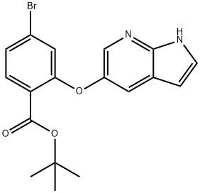terc-butyl-2-((lH-pyrolo[2,3-b]pyridín-5-yl)oxy)-4-brómbenzoát