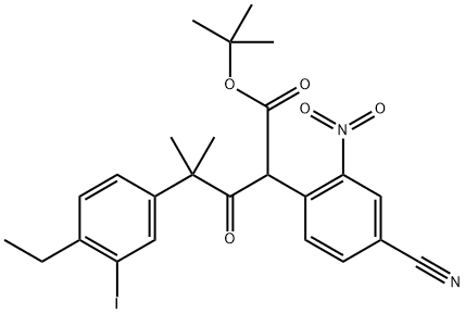 terc-butyl-2-(4-kyano-2-nitrofenyl)-4-(4-etyl-3-jódfenyl)-4-metyl-3-oxopentanoát